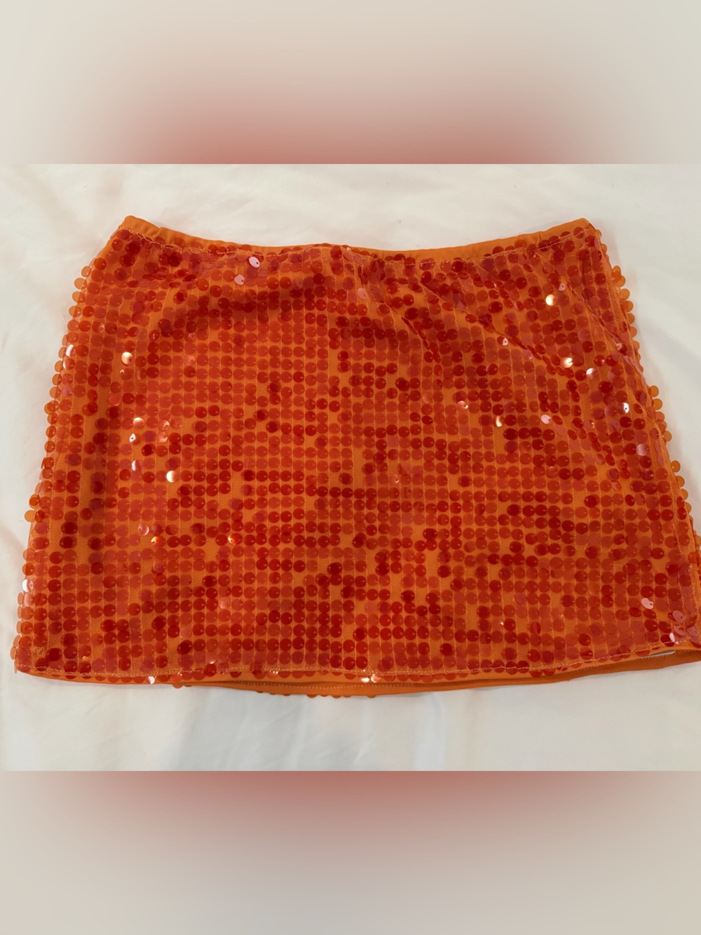 NWT Sequin Mini Skirt - Orange